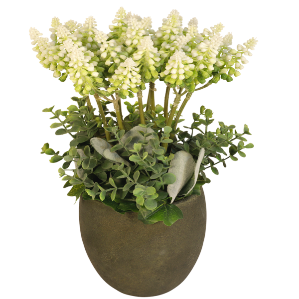 Pot met kunst witte druifjes