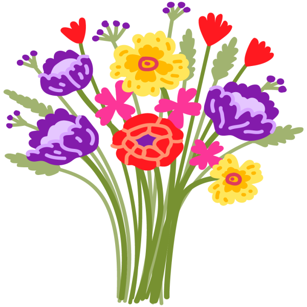 Bloemen gemengd boeket bont van kleur
