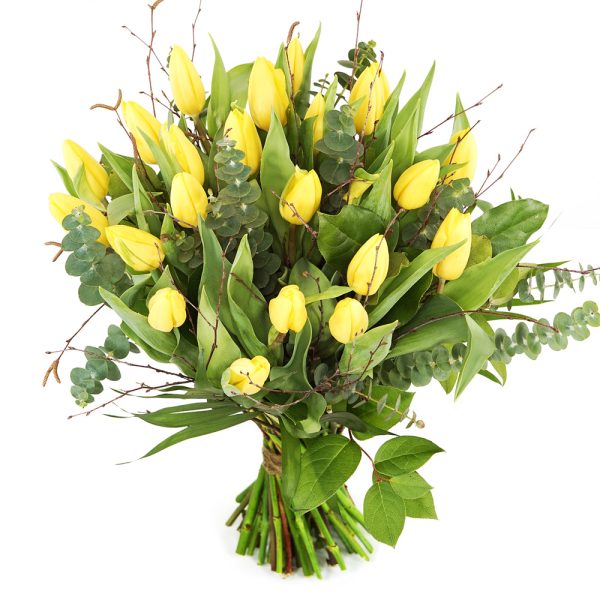 Gele tulpen boeket